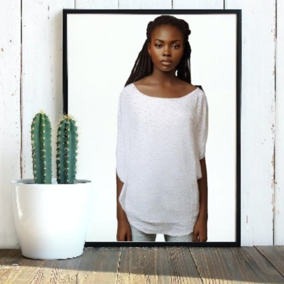 Johnny Was Ivory Eyelet Lace Slip-On Boho Full Asymmetrical Tunic, Size … - Picture 1 of 13